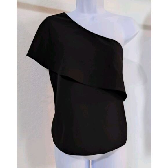 Sachin + Babi One-Shoulder Black Ruffle Top - Picture 3 of 7